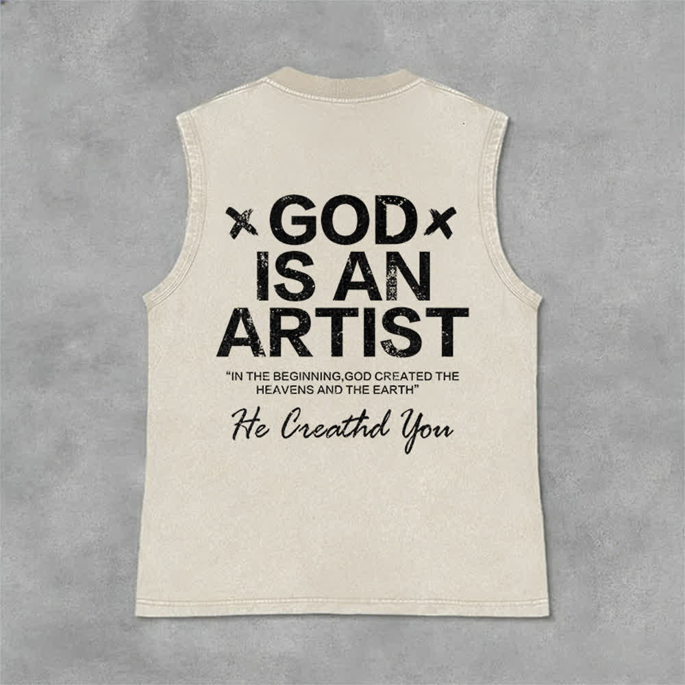 Christianartworkshop Canotta unisex "Dio è un artista" - Beige - 2XL - image 9