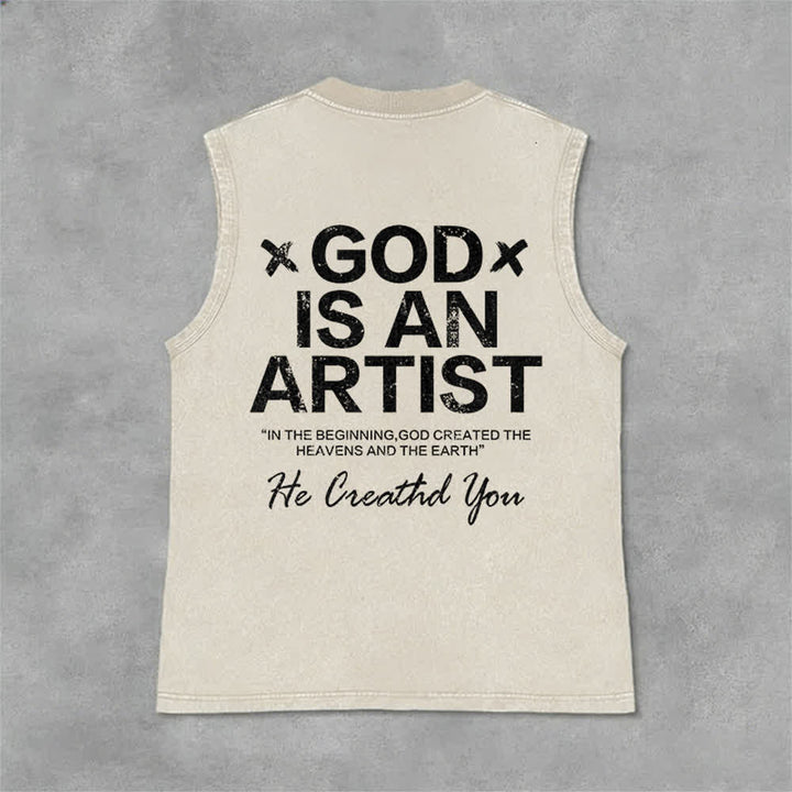 Christianartworkshop Canotta unisex "Dio è un artista" - Beige - 2XL - image 9