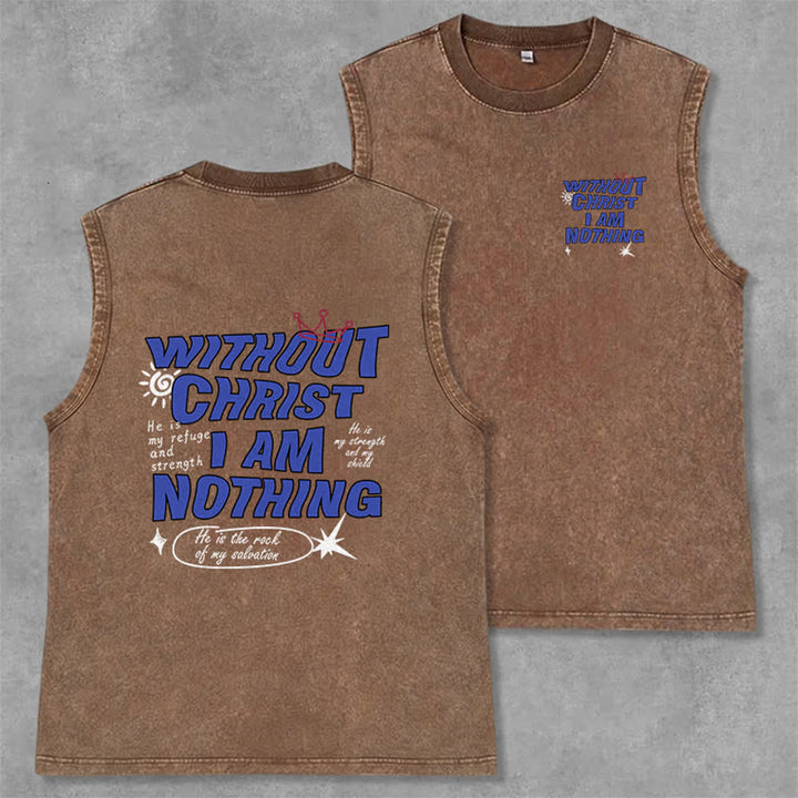 Christianartworkshop Canotta unisex lavata "Senza Cristo non sono niente" - Marrone - 2XL - image 28