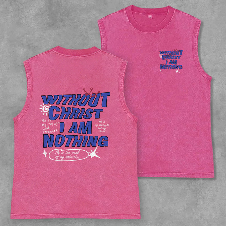 Christianartworkshop Canotta unisex lavata "Senza Cristo non sono niente" - Rosa - 2XL - image 21