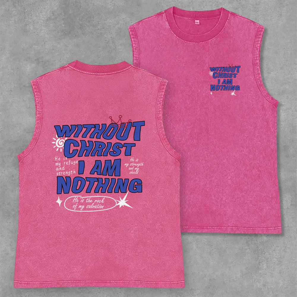 Canotta unisex lavata Christianartworkshop Senza Cristo non sono niente - Rosa - 2XL - image 21