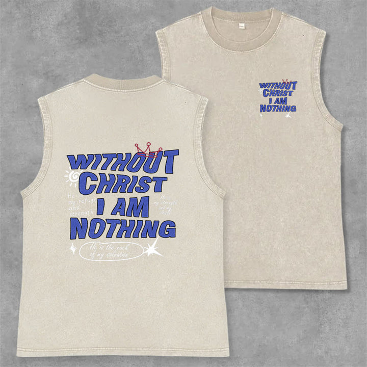 Christianartworkshop Canotta unisex lavata "Senza Cristo non sono niente" - Beige - 2XL - image 0