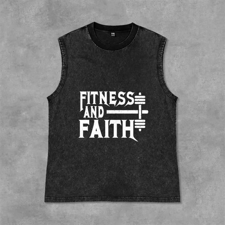 Canotta unisex lavata Christianartworkshop Fitness And Faith - Nero - 2XL - image 0