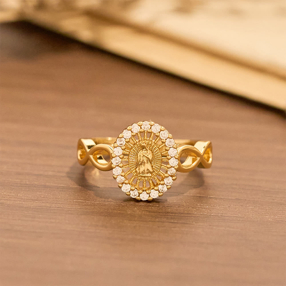 Christianartworkshop Anello Infinity Our Lady con zirconi: emblema della grazia mariana senza fine - image 3