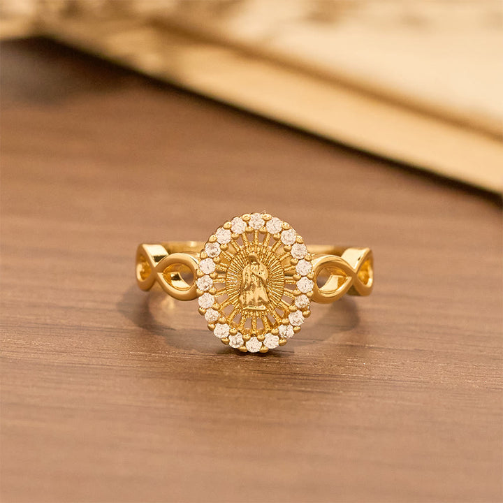 Christianartworkshop Anello Infinity Our Lady con zirconi: emblema della grazia mariana senza fine - image 3