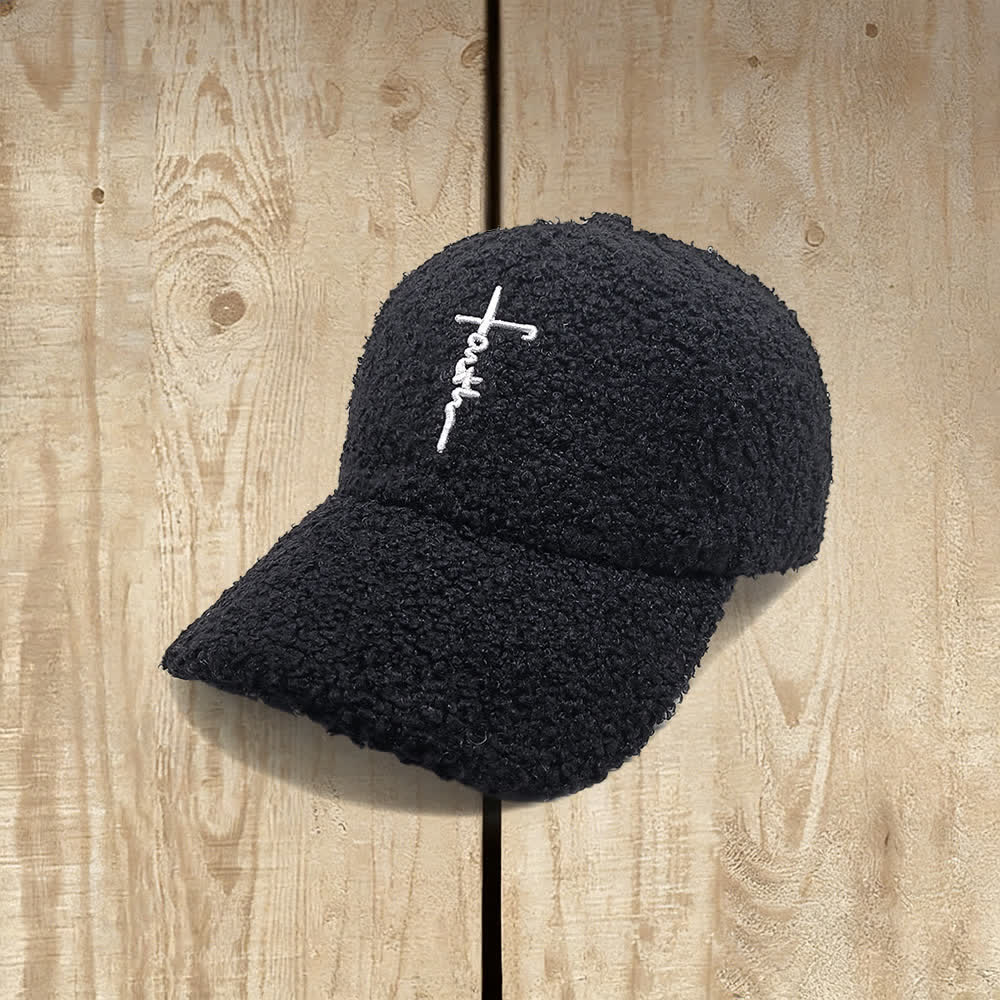 Christianartworkshop Cappellino da baseball morbido con croce della fede ricamata - Nero - image 2