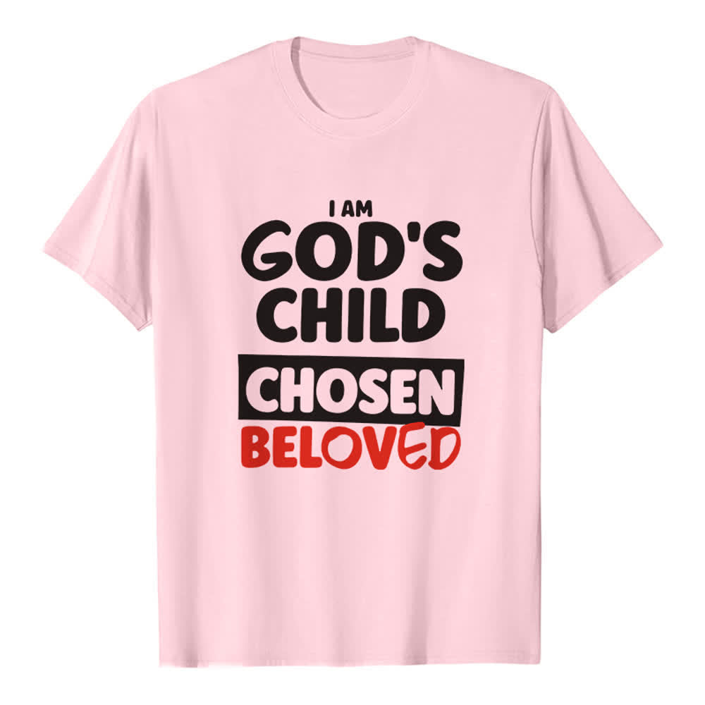 Christianartworkshop T-shirt premium "God's Child" con tipografia retrò in grassetto - Rosa - 2XL - image 1
