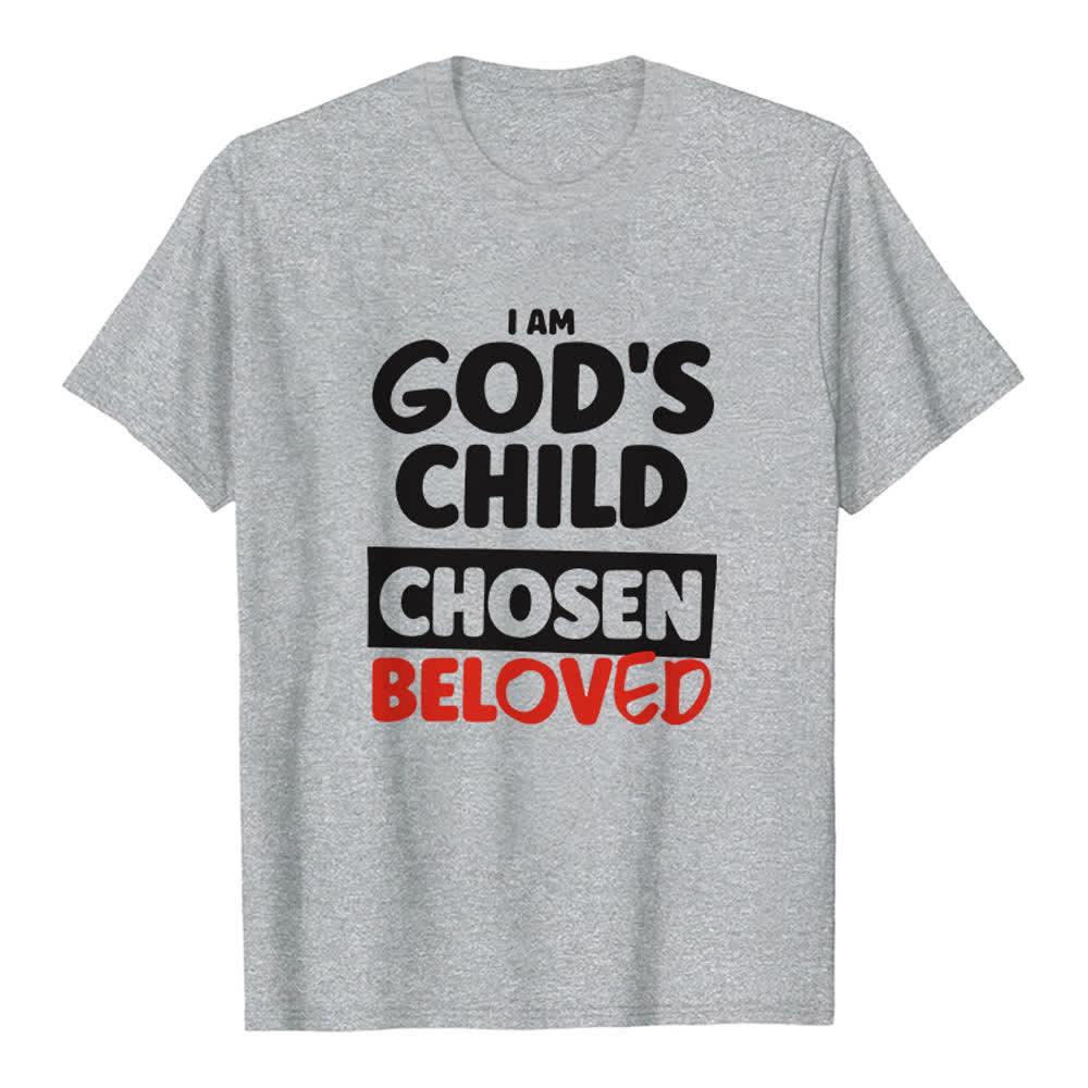 Christianartworkshop T-shirt premium "God's Child" con tipografia retrò in grassetto - Grigio - 2XL - image 0