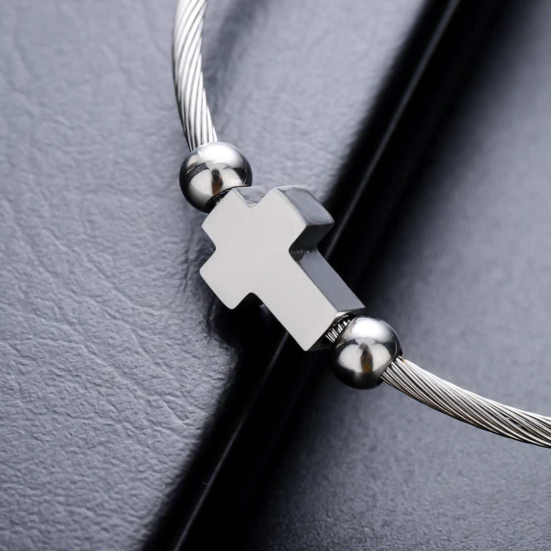 Christianartworkshop Braccialetto con ciondolo a croce e medaglia miracolosa di San Benedetto per la preghiera quotidiana e la devozione. - image 6