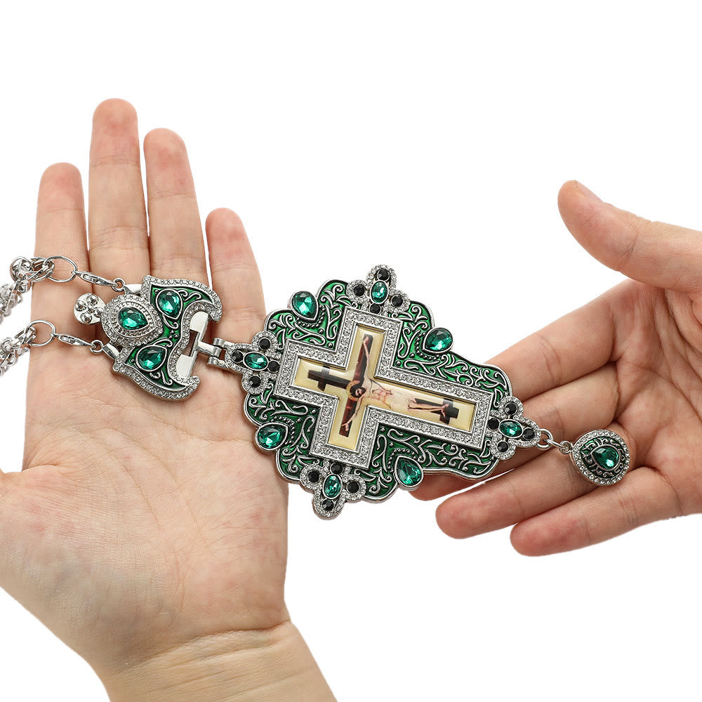 Christianartworkshop Collana con ciondolo a croce ortodossa ornata di gemme: emblema di redenzione e gloria divina - G - image 9