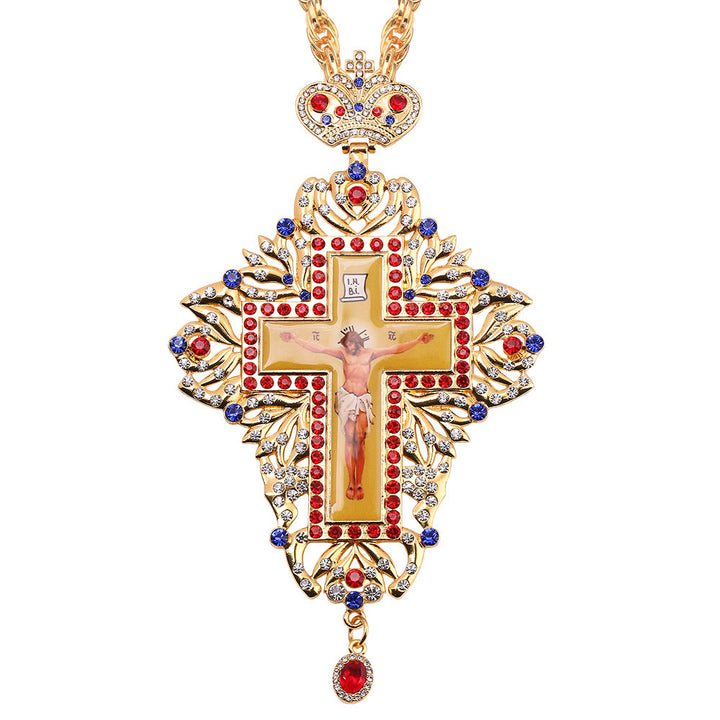 Christianartworkshop Collana con ciondolo a croce ortodossa ornata di gemme: emblema di redenzione e gloria divina - IO - image 11