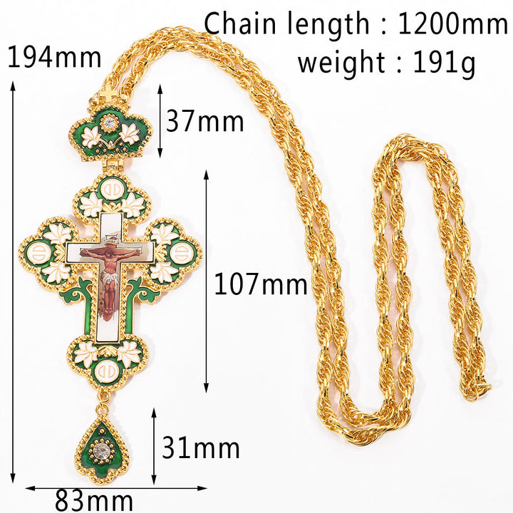Christianartworkshop Collana con ciondolo a croce ortodossa ornata di gemme: emblema di redenzione e gloria divina - D - image 6