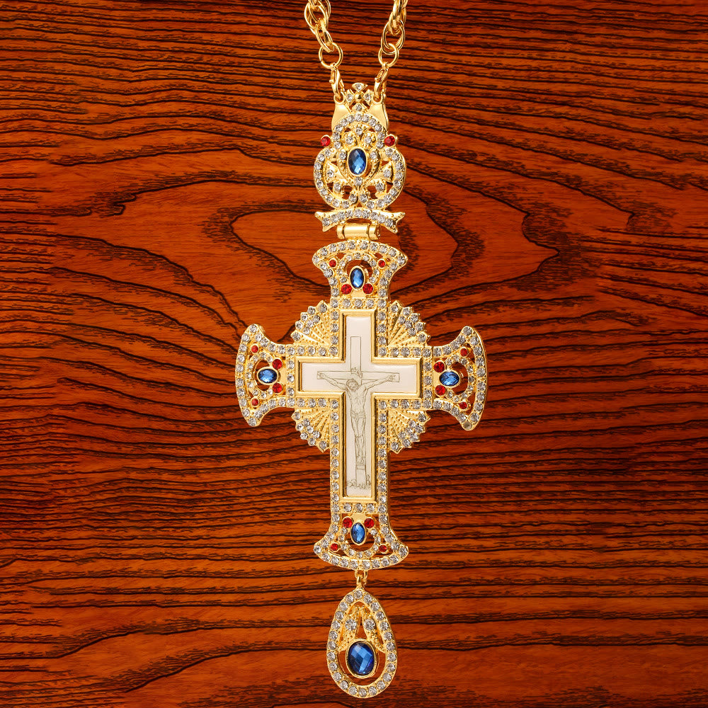 Christianartworkshop Collana con ciondolo a croce ortodossa ornata di gemme: emblema di redenzione e gloria divina - UN - image 0