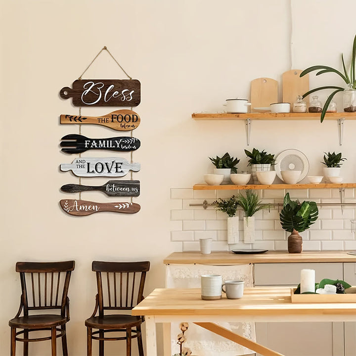 Christianartworkshop: Quattro stili di decorazioni murali rustiche in legno con benedizioni: un simbolo di fede e comunione familiare. - image 2