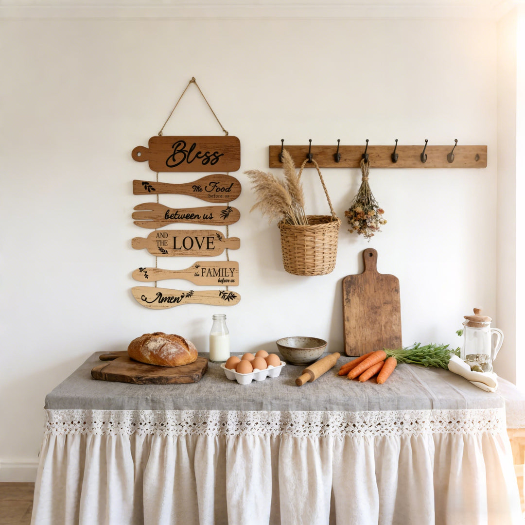 Christianartworkshop: Quattro stili di decorazioni murali rustiche in legno con benedizioni: un simbolo di fede e comunione familiare. - image 10