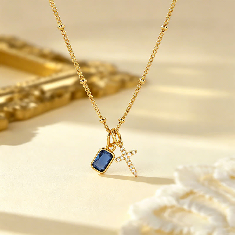 Collana con ciondolo a croce sacra e gemma rettangolare Christianartworkshop : simbolo di grazia divina e devozione. - settembre - image 10