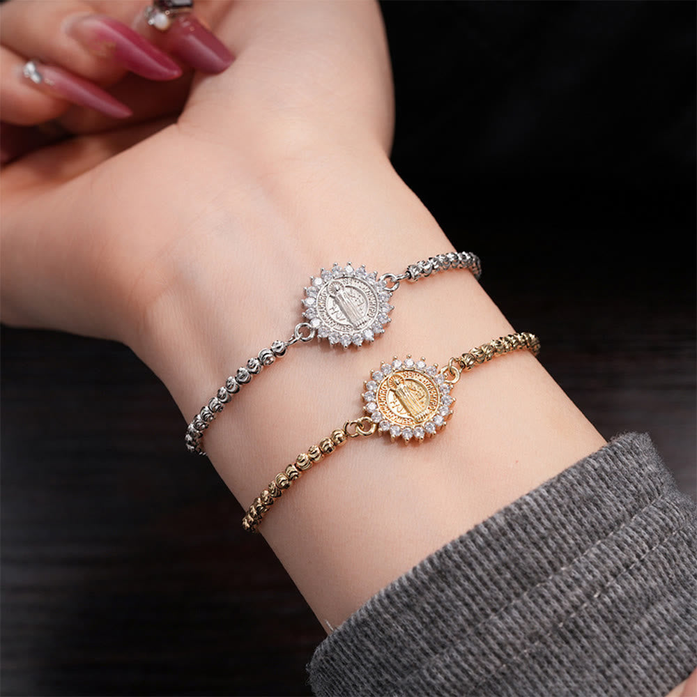 Christianartworkshop Braccialetto con perline e aureola della Medaglia Miracolosa della Madonna: Emblema di Protezione e Grazia Divina - image 3