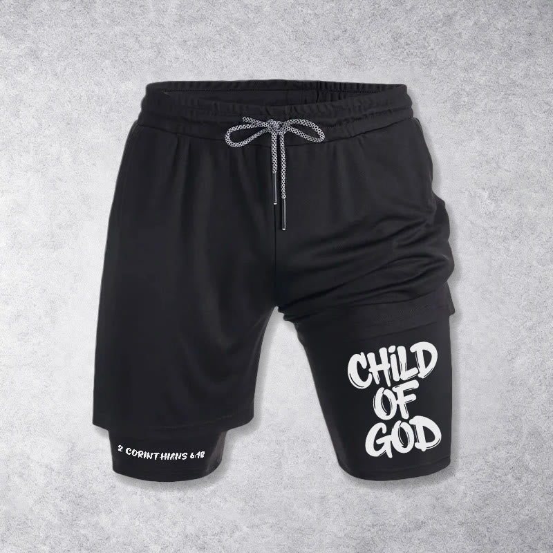 Christianartworkshop 2 Corinzi 6:18 Pantaloncini da spettacolo "Figlio di Dio" - Nero - 3XL - image 0