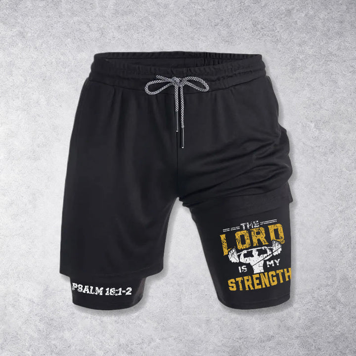 Christianartworkshop Salmo 18:1-2 Il Signore è la mia forza - Pantaloncini sportivi - Nero - 3XL - image 9