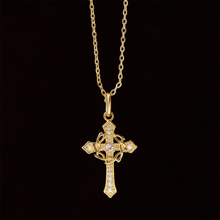 Christianartworkshop Collana con croce geometrica scintillante: simbolo di speranza eterna e protezione divina. - image 3