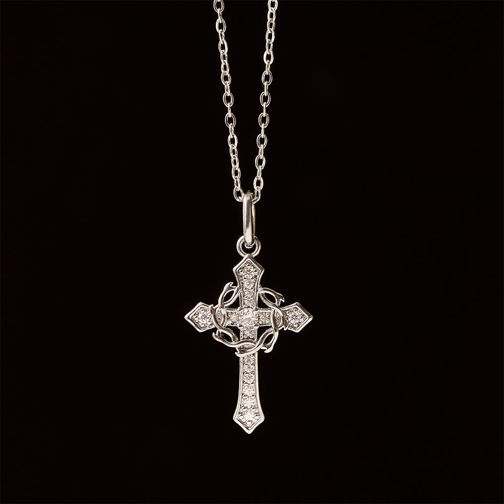 Christianartworkshop Collana con croce geometrica scintillante: simbolo di speranza eterna e protezione divina. - image 6