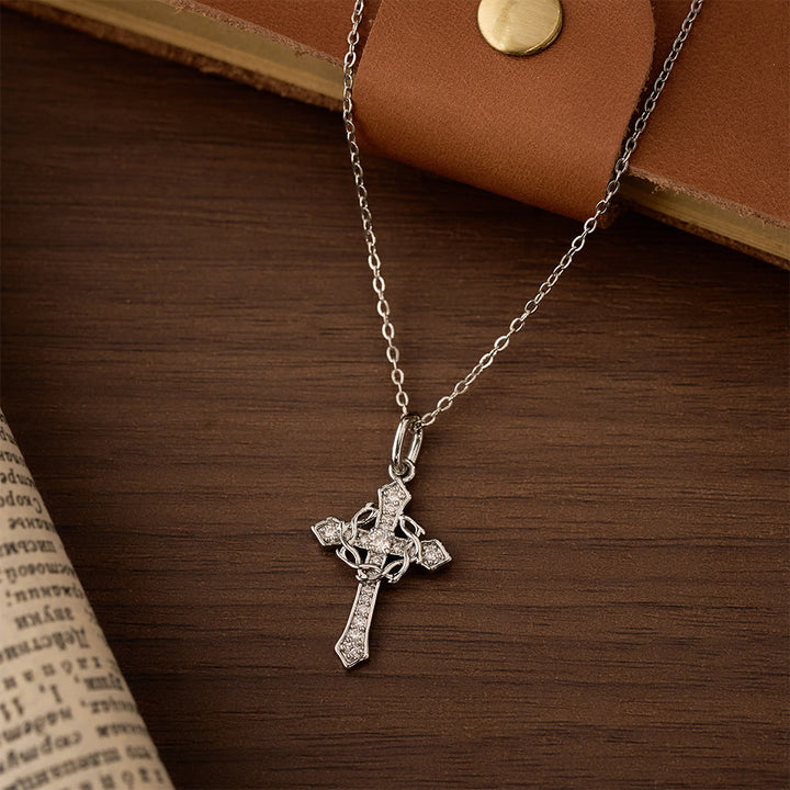 Christianartworkshop Collana con croce geometrica scintillante: simbolo di speranza eterna e protezione divina. - Argento - image 5