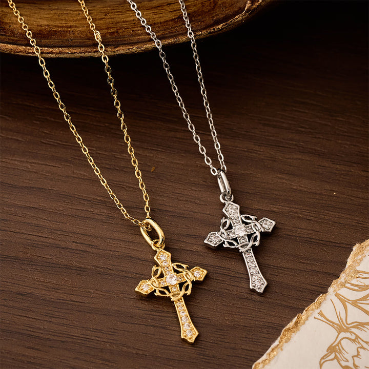 Christianartworkshop Collana con croce geometrica scintillante: simbolo di speranza eterna e protezione divina. - image 0
