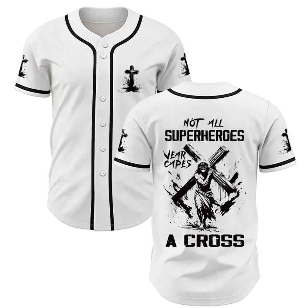 Christianartworkshop Non tutti i supereroi indossano mantelli Maglia da baseball unisex A Cross - Bianco - 5XL - image 0