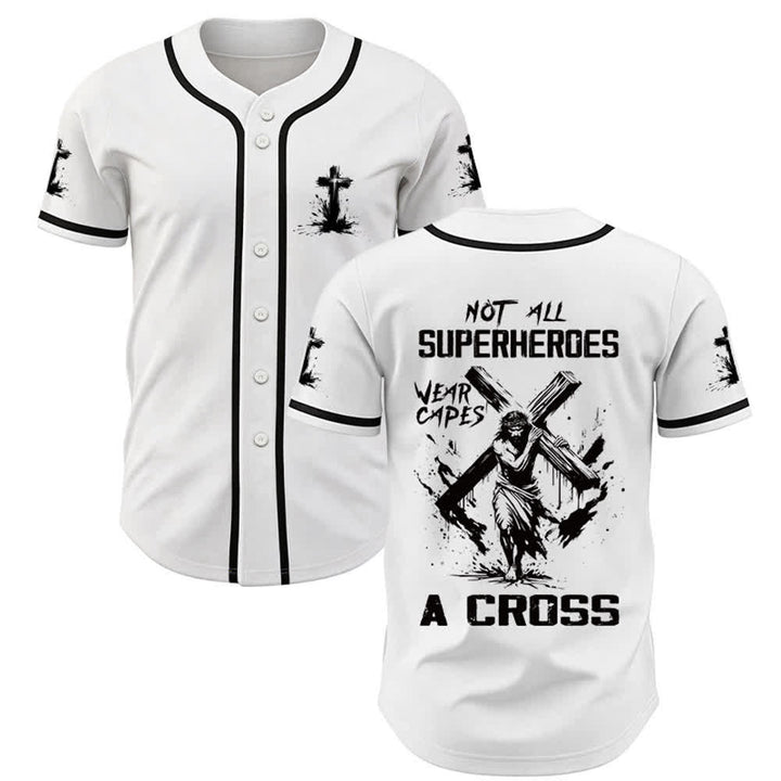 Christianartworkshop Non tutti i supereroi indossano mantelli Maglia da baseball unisex A Cross - Bianco - 5XL - image 0