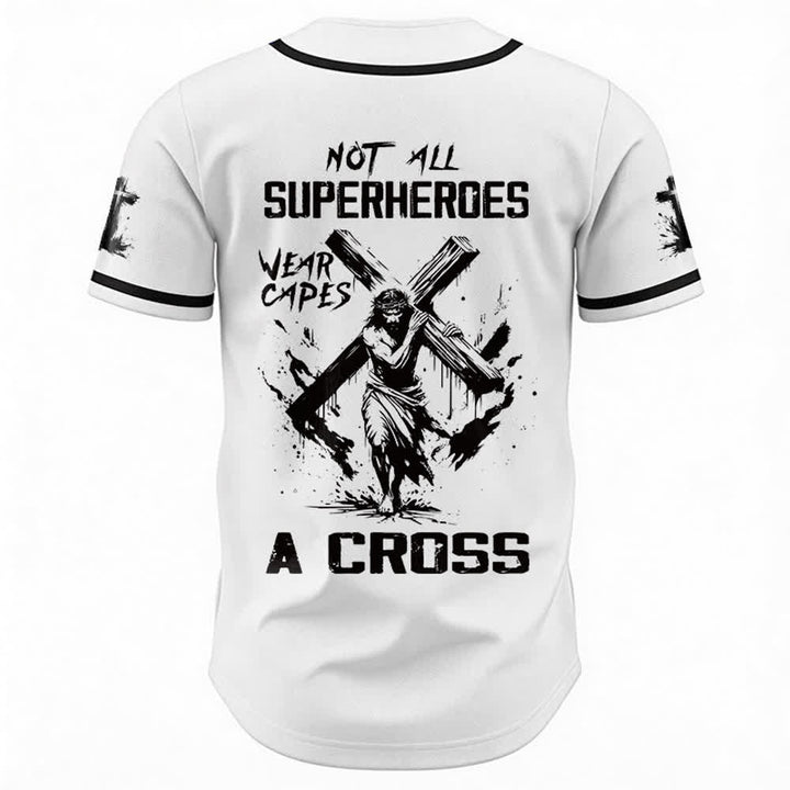 Christianartworkshop Non tutti i supereroi indossano mantelli Maglia da baseball unisex A Cross - image 5