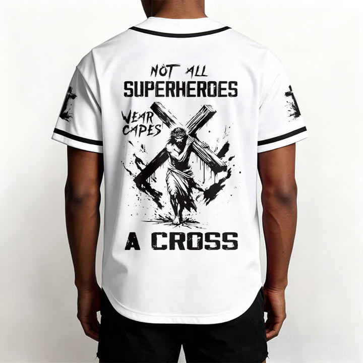 Christianartworkshop Non tutti i supereroi indossano mantelli Maglia da baseball unisex A Cross - image 1