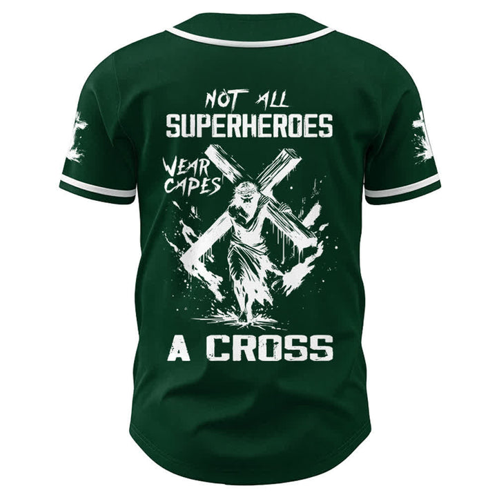 Christianartworkshop Non tutti i supereroi indossano mantelli Maglia da baseball unisex A Cross - image 23