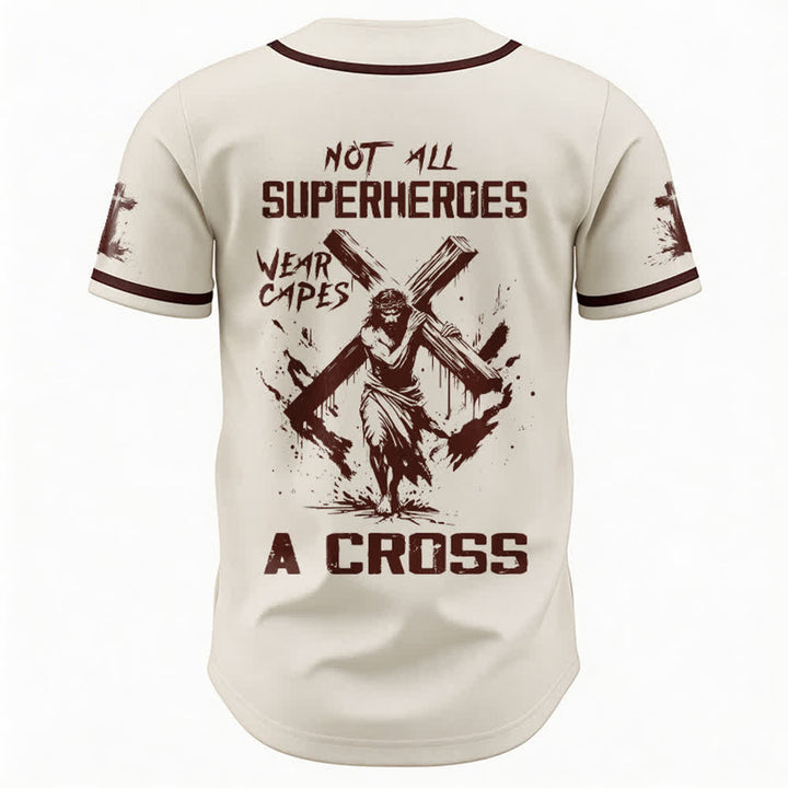 Christianartworkshop Non tutti i supereroi indossano mantelli Maglia da baseball unisex A Cross - image 26