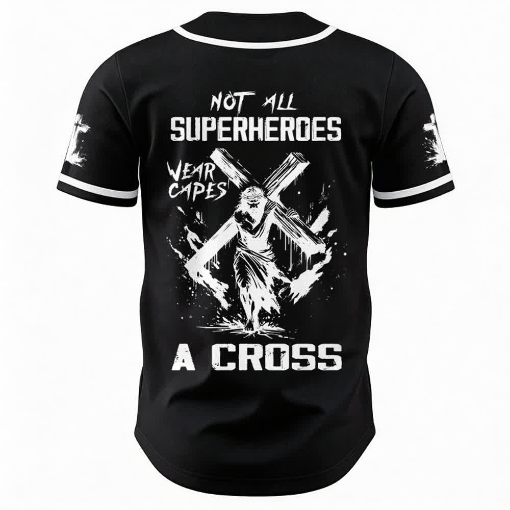 Christianartworkshop Non tutti i supereroi indossano mantelli Maglia da baseball unisex A Cross - image 8