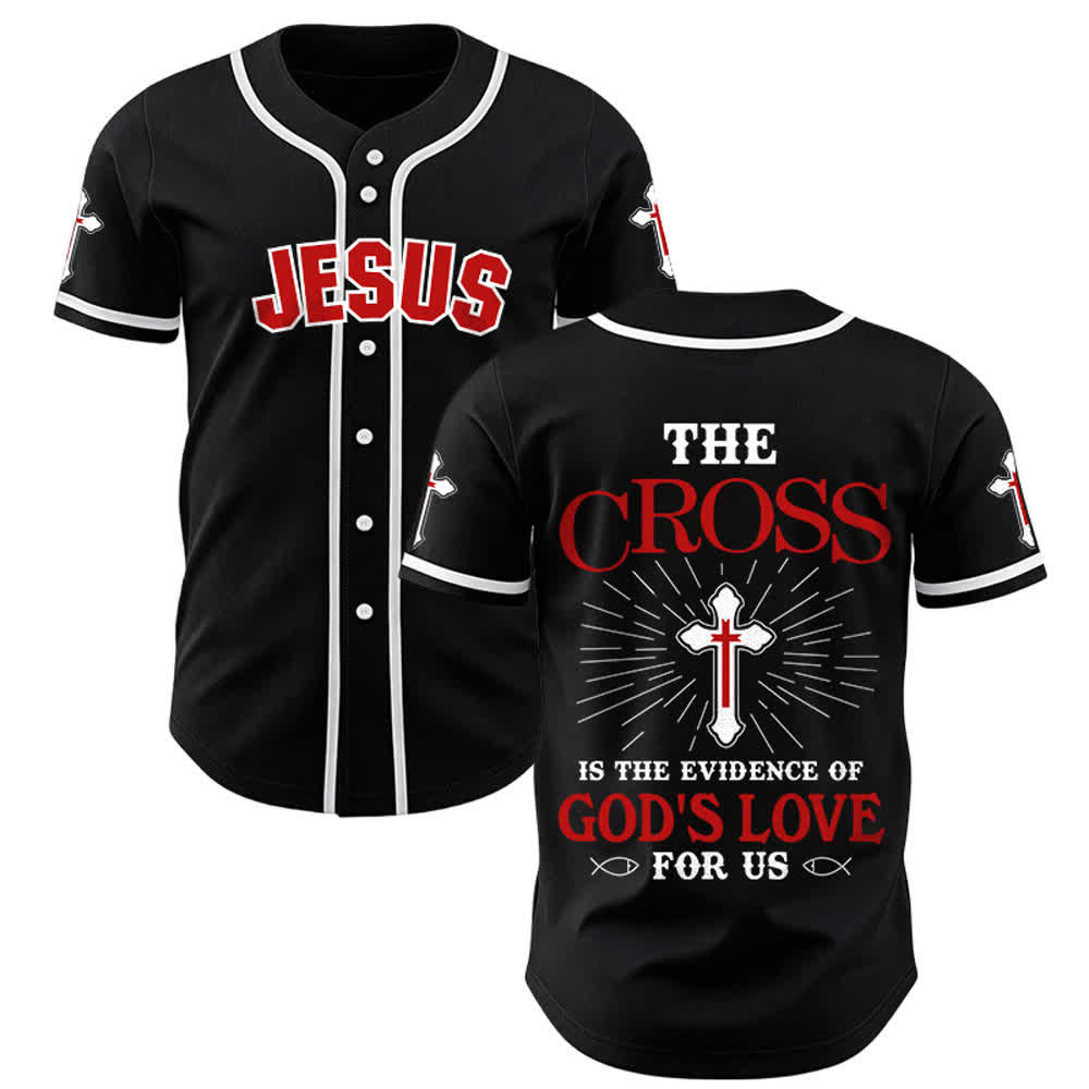Christianartworkshop Maglia da baseball unisex "La croce è la prova dell'amore di Dio" - Nero - 5XL - image 10