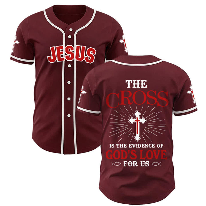 Christianartworkshop Maglia da baseball unisex "La croce è la prova dell'amore di Dio" - Vino - 5XL - image 16