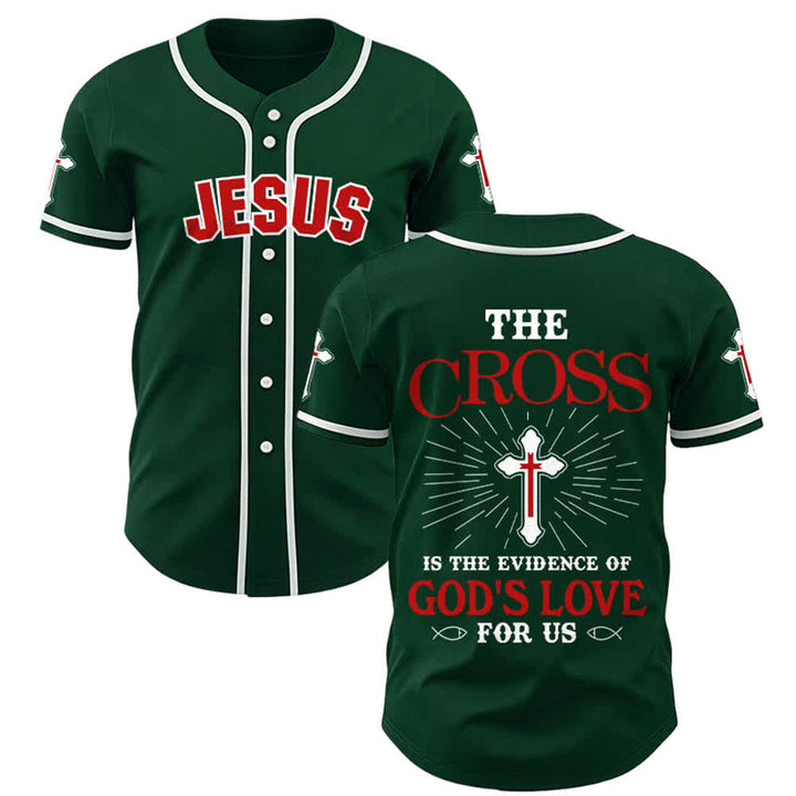 Christianartworkshop Maglia da baseball unisex "La croce è la prova dell'amore di Dio" - Verde - 5XL - image 25