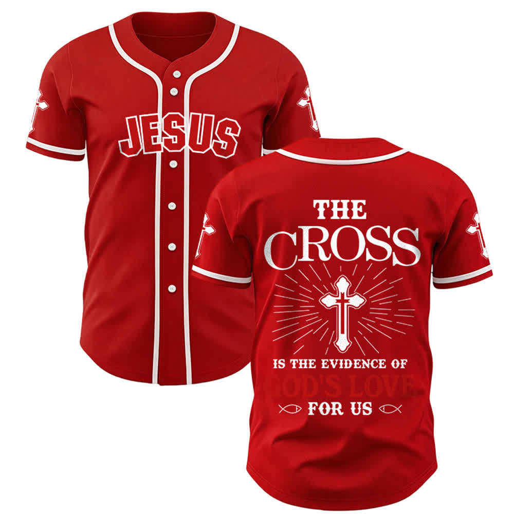 Christianartworkshop Maglia da baseball unisex "La croce è la prova dell'amore di Dio" - Rosso - 5XL - image 13