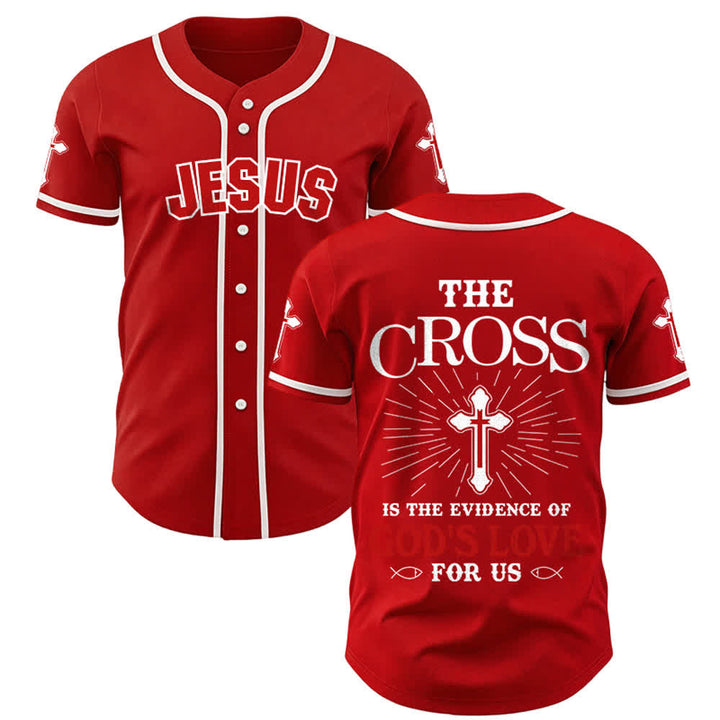 Christianartworkshop Maglia da baseball unisex "La croce è la prova dell'amore di Dio" - Rosso - 5XL - image 13