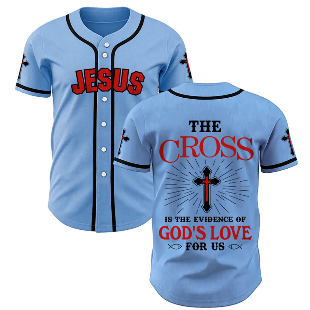Christianartworkshop Maglia da baseball unisex "La croce è la prova dell'amore di Dio" - Blu - 5XL - image 19