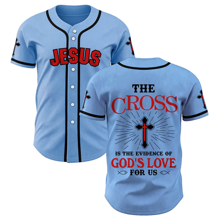 Christianartworkshop Maglia da baseball unisex "La croce è la prova dell'amore di Dio" - Blu - 5XL - image 19