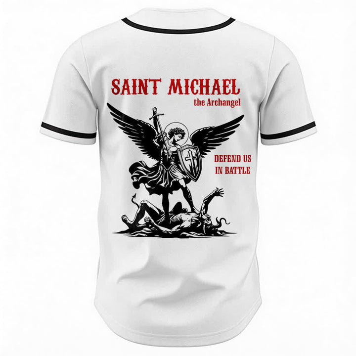 Christianartworkshop Maglia da baseball unisex con la scritta "San Michele Arcangelo, difendici" - image 5