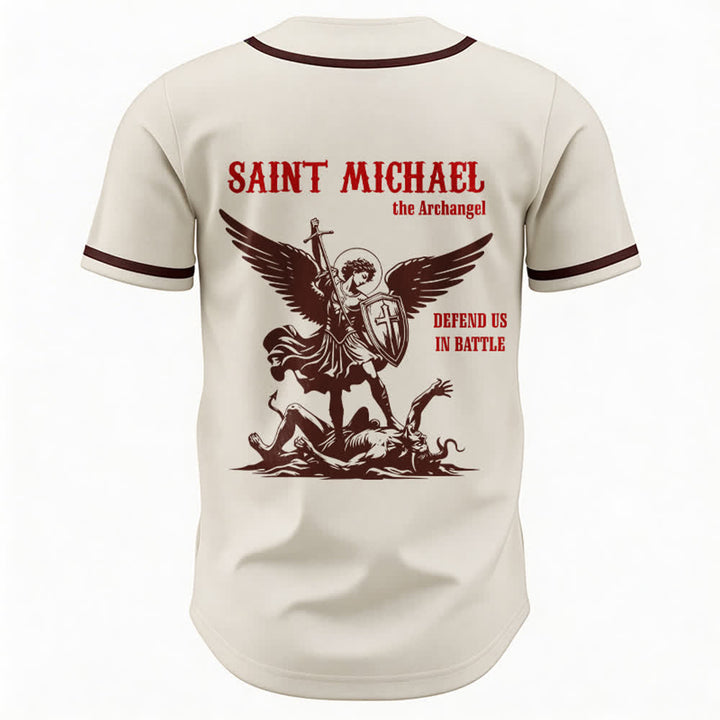 Christianartworkshop Maglia da baseball unisex con la scritta "San Michele Arcangelo, difendici" - image 26