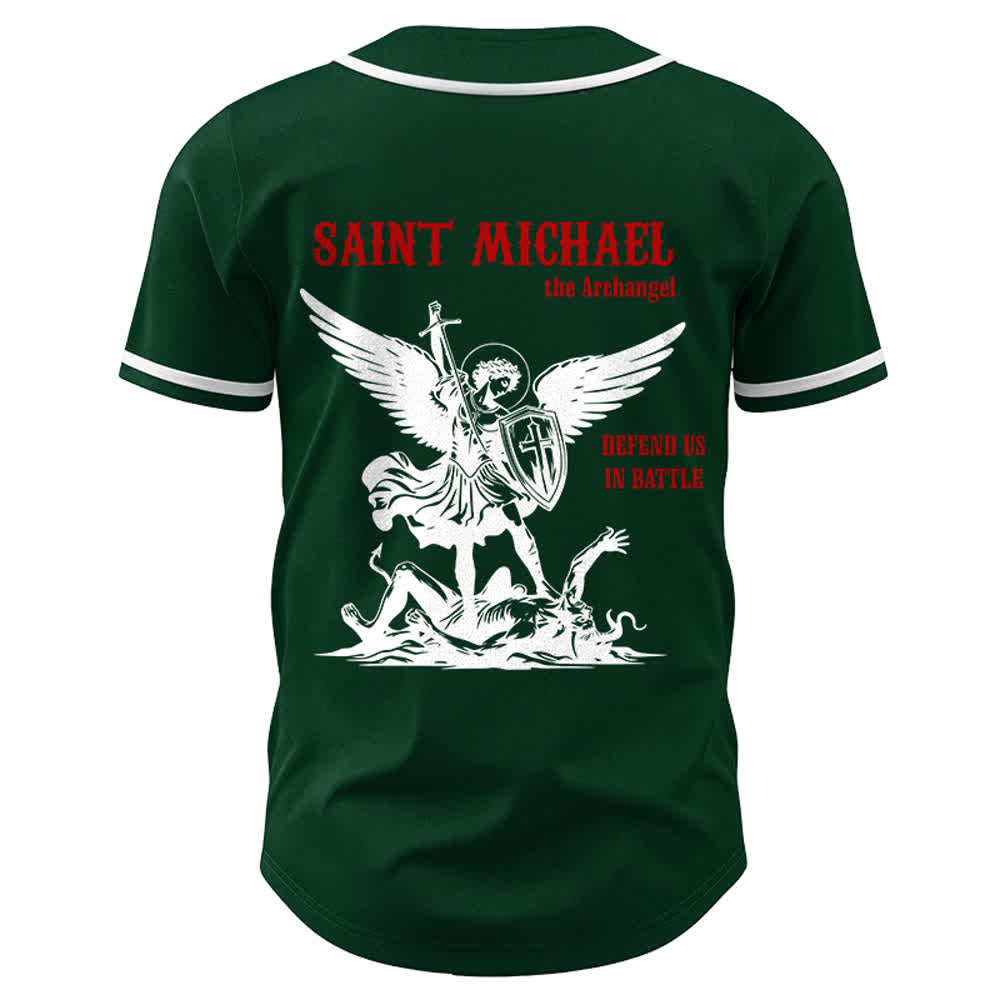 Christianartworkshop Maglia da baseball unisex con la scritta "San Michele Arcangelo, difendici" - image 23