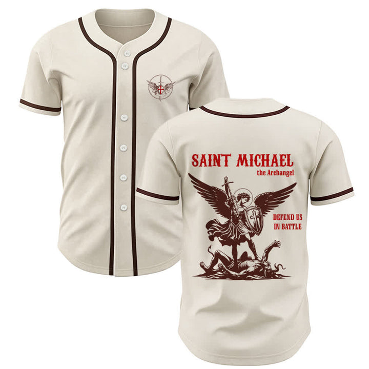 Christianartworkshop Maglia da baseball unisex "San Michele Arcangelo difendici" - Albicocca - 5XL - image 25