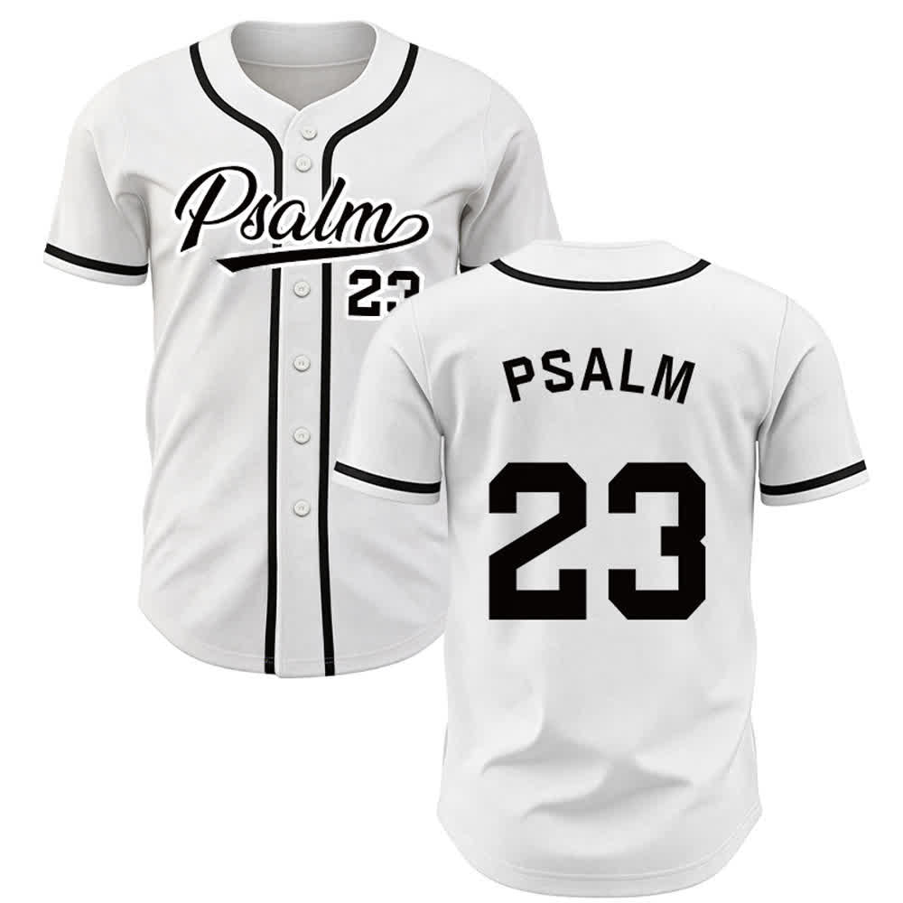 Maglia da baseball unisex Christianartworkshop in stile retrò sportivo con il Salmo 23 - Bianco - 5XL - image 7