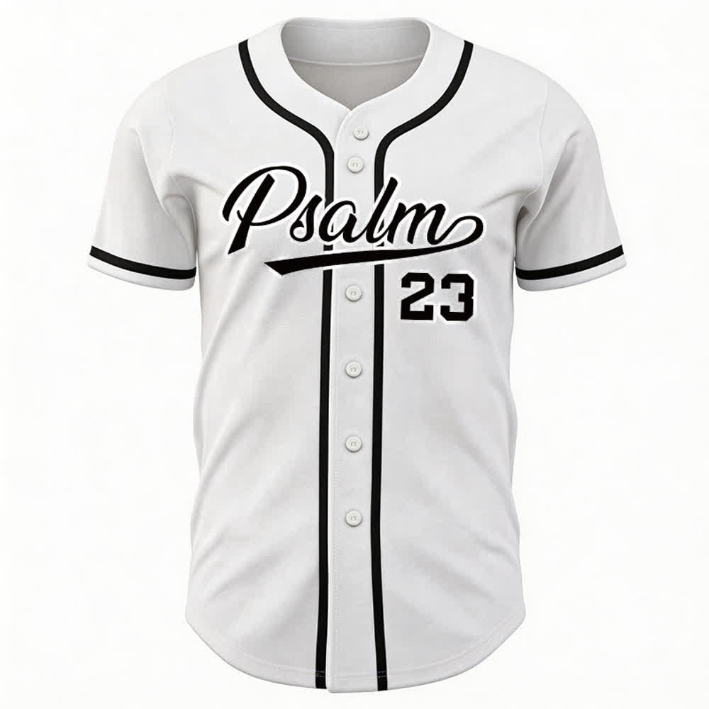 Maglia da baseball unisex Christianartworkshop in stile retrò sportivo con il Salmo 23 - image 9