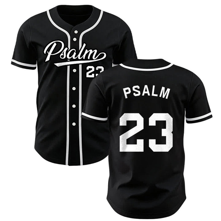 Maglia da baseball unisex Christianartworkshop in stile retrò sportivo con il Salmo 23 - Nero - 5XL - image 10