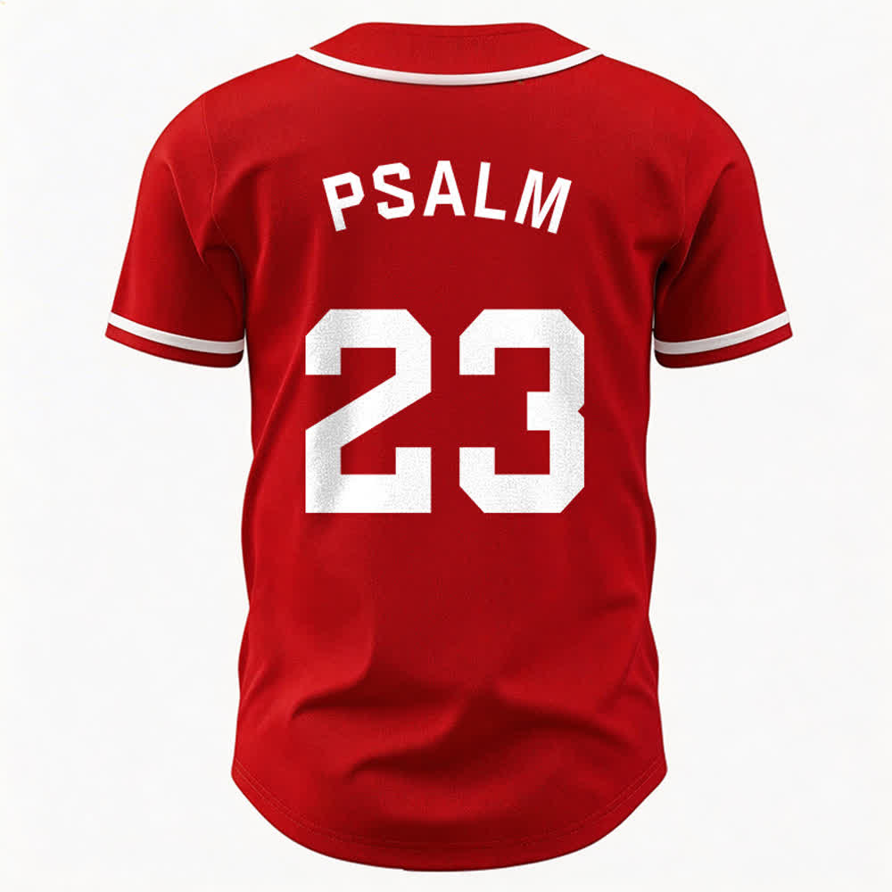 Maglia da baseball unisex Christianartworkshop in stile retrò sportivo con il Salmo 23 - image 15