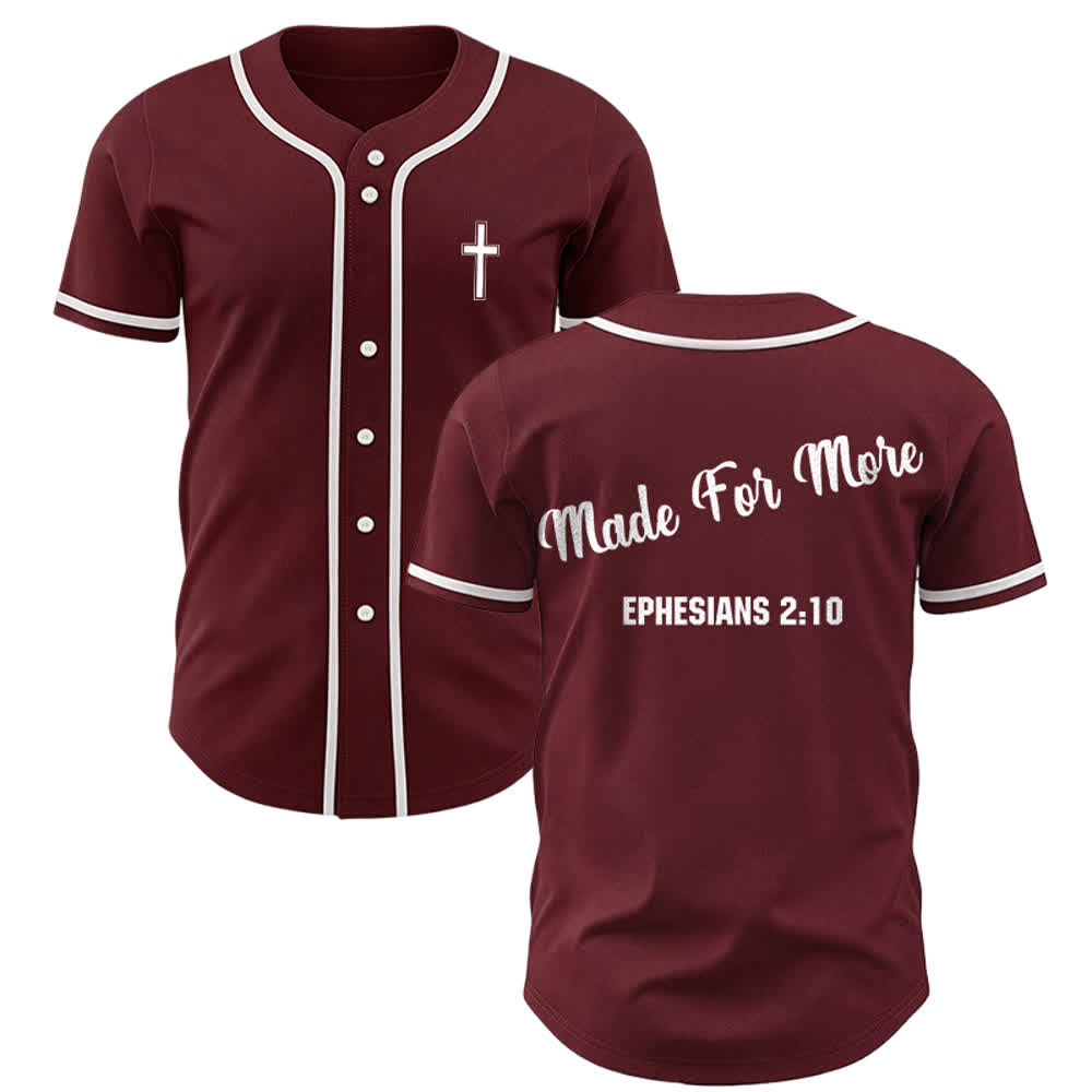 Christianartworkshop Maglia da baseball unisex Made For More Ephesians 2:10 - Vino - 5XL - image 0